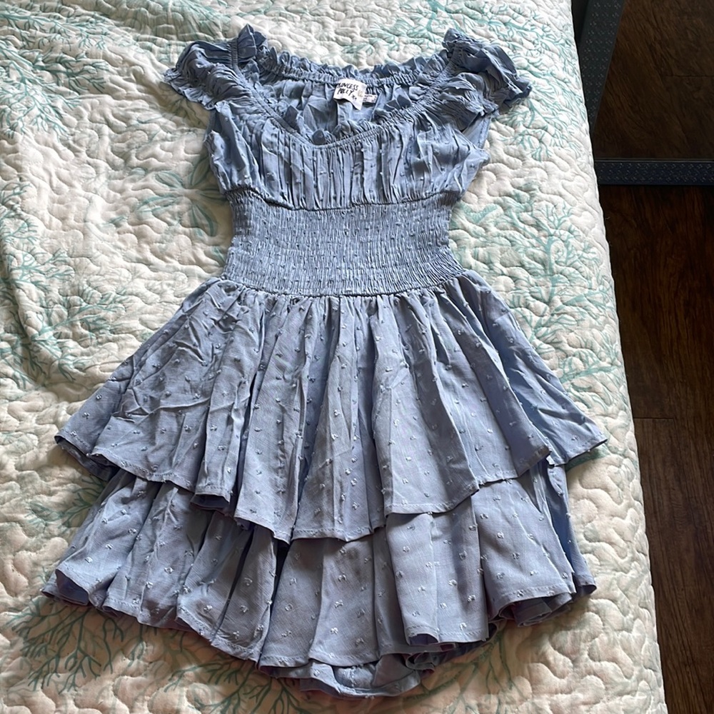 Dusty Blue princess Polly the love galore romper